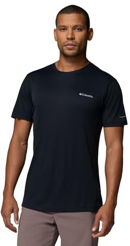 Columbia Zero Rules Light Short Sleeve Crew Technisches Kurzarm-T-Shirt für Herren, Schwarz, Größe XL