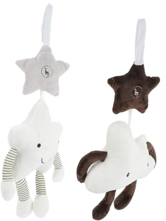 GARIOUANS Babybett Windspiel 2 Stück aus Crystal Super Stoff mit Glöckchen für Kinderzimmer Babywiege Fotoprops Bunt