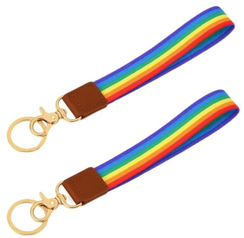 Lunpoem 2 Stück Rainbow Keyring for Men and Women, Langlebiges Schlüsselband im Pride Design, LGBTQ Accessoire für Schlüsselbund, Tasche oder Rucksack, Symbol für Vielfalt, Gleichberechtigung & Stolz