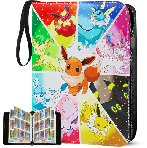 9 Pocket Trading Card Binder, Card Zip Binder with 50 Pages 900 Pockets, Portable PU TCG Binder, Waterproof Card Folder