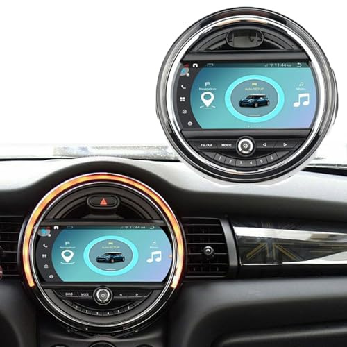 【Con luce atmosferica per auto】 Auto Radio Giocatore Auto GPS Navigation Carplay/Android Autoradio 9 pollici HD Touch Screen per BMW Mini Cooper R56 F55 F56 F57 John Cooper Works、One First、One D