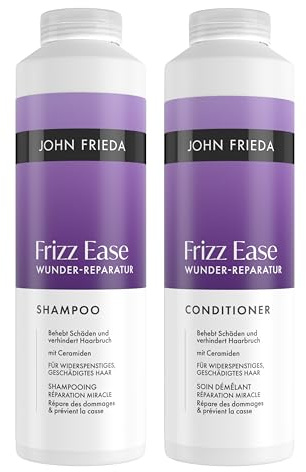 John Frieda Wunder Reparatur Set - Shampoo, 500ml & Conditioner, 500ml - Frizz Ease Serie - Für widerspenstiges, geschädigtes Haar