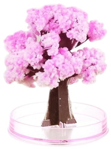 Licsaliwe Crystal Growing Cherry Blossom Tree Kit, Mini Magic Paper Crystal Trees Toy Desk Decor for Kids Birthday Winter Christmas(Style2)