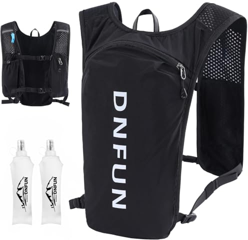 DNFUN Laufweste Damen Herren,verstellbare Trinkweste mit 1.5L Trinkflasche,5L Running Vest Trinkrucksack für Laufen,Jogging