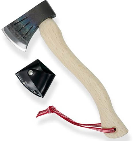 SUIZAN Japansk Handyxa 360mm - Smidd Yxa för Bushcraft Camping