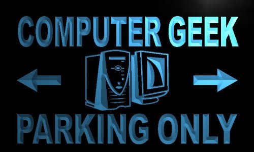 ADVPRO m244-b Computer Geek Parking Only Neon Light Sign Barlicht Neonlicht Lichtwerbung