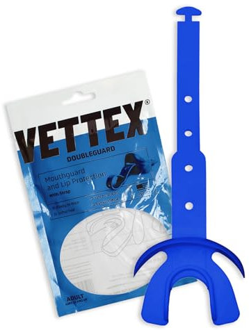 Vettex Doppel Zahnschutz mit Lip Schutz, königsblau