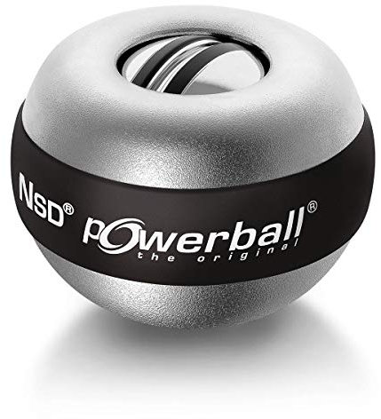 Powerball Der Große Titan Autostart, gyroskopischer Handtrainer für große Hände inkl. Aufziehmechanik und Drehzahlmesser, alu-Silber, das Original von Kernpower