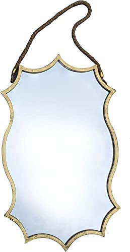 Charmanter Fensterspiegel Metall Gold Spiegel Wandspiegel Vintage Garderobenspiegel Antik