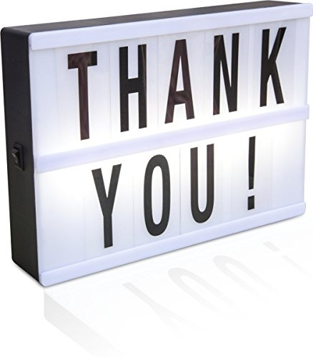 Deluxa LED Light Box A5 mit 60 buchstaben, ziffern und zeichen - Light box batterie - Klein - LED Licht für Party, Geburtstag, Hochzeit, Hotel Home Dekorativ, Liebesgeschenk, Feiern, Filmnächte