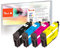 Peach E27 Spar Pack Druckerpatronen (BK, C, M, Y) ersetzt Epson T2706, No. 27, C13T27064010 für z.B. Epson WorkForce WF -3600, Epson WorkForce WF -3620 DWF, Epson WorkForce WF -3620 WF