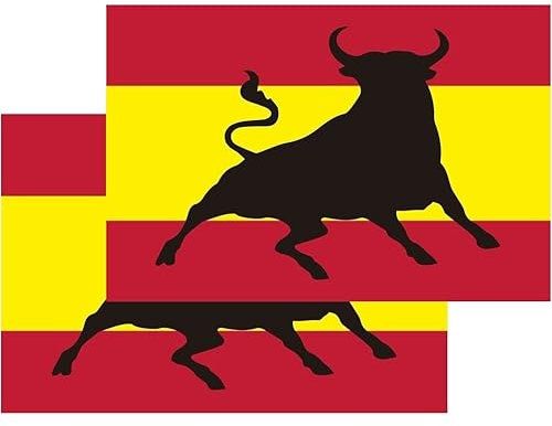 Durabol Bandera de España con Toro 2Pcs - Medidas 150 x 90 cm. - 100% Polyester