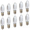 AUSWAHL 8V - 55V - netSells - 10er Set - 8V 3W Topkerze Riffelkerze Spitzschaftkerze - für Schwibbogen u. Lichterketten - für AUSSEN - für 30 Brennstellen - klar