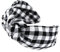 axy Vintage Look Kariert Haarreif - Wunderschön Haarreifen Damen Stirnband Haarschmuck HR34K (Schwarz)