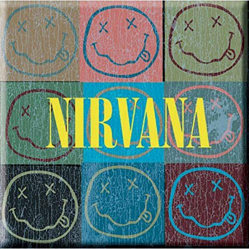 Nirvana Kühlschrankmagnet Blocks Band Logo Nue offiziell 76mm x 76mm One Size