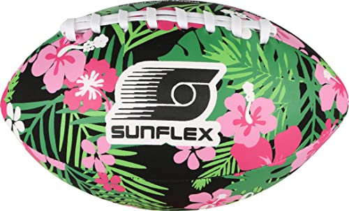 Sunflex Neopren American Football Tropical Flower | sehr griffig und lässt Sich ideal Werfen und Fangen | Ball weich und leicht für den Strand und den Garten| extrem robust und für Jede Altersgruppe