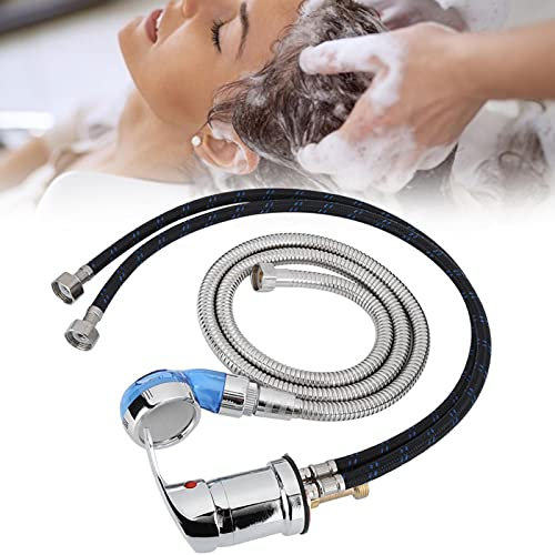 Grifo de la Cama de Champú, Cabeza de Ducha Grifo de la Cuenca de la Manguera de 120 cm, Grifo de Lavado de Pelo, Válvula de Mezcla Caliente y Fría de la Silla de Cama Champú