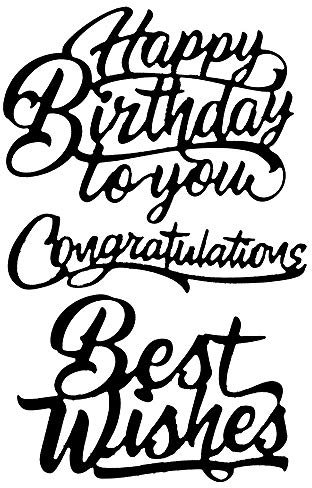 Ideen mit Herz Stanzschablonen, Schriften, Happy Birthday, 3 Stück