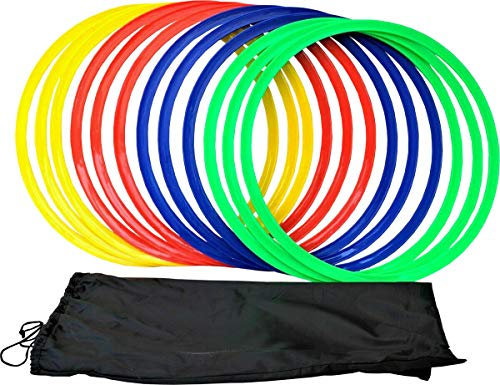 Training Speed Agility Rings Hoops - Red/Yellow/Blue/Green, 45 Cm