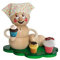Drechslerei Kuhnert Rauchmann/Räucherfigur - Rauchwurm aus Holz - Rudi & ROSI - Motiv: Muffin-ROSI - Höhe: ca. 14cm - Made in Germany