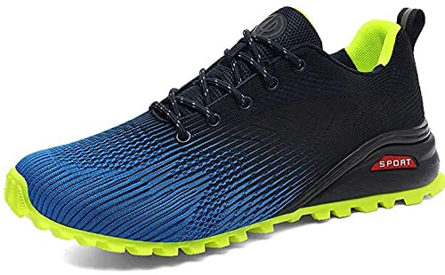 RANVAOO Traillaufschuhe Herren rutschfest Wanderschuhe Damen Outdoor Sportschuhe Atmungsaktiv Laufschuhe Leichte rutschfest Trekkingschuhe Joggingschuhe (Blau,43)