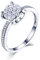 Damen Goldring 585 Echtgold Ohne Stein |Verlobungsring Frau | Ring Gold Damen | Klassischer Stil Diamant aus 14 Karat Weißgold Verlobungsring 53 (16.9)