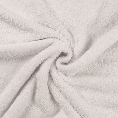 Tela de rizo de bambú suave, color blanco óptico, 1 m, 150 cm x 100 cm