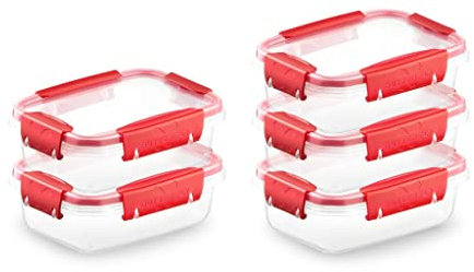 Ganter & May® Butterfly - Set 5 x 0,5 L Frischhaltedosen mit deckel Luftdichte Mealprepboxen, -40 bis +100 Grad, BPA frei Kunststoff, Tupperdosen, Mikrowellengeschirr, Gefrierdosen, fur Spülmaschinen