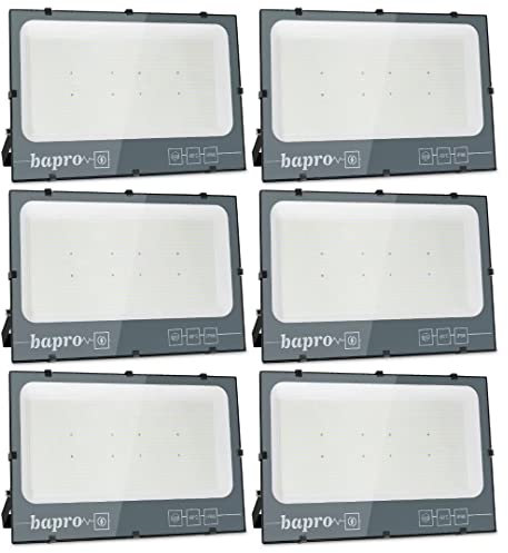 Royana 6x 600W LED Strahler Außen, Superhell Aussenstrahler 60000LM Baustrahler, IP66 Wasserdicht Flutlicht Außenleuchte 3000K Warmweiß Scheinwerfer für Garage, Garten, Sportplatz