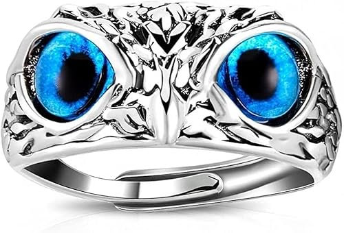 Stück Auge Eule Ring - Retro Tier Offener Einstellbarer Schmuck - Erklärung Finger Zubehör