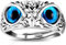 Stück Auge Eule Ring - Retro Tier Offener Einstellbarer Schmuck - Erklärung Finger Zubehör