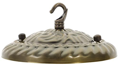 Mikikit Deckenplatten Deckenrosette mit Haken für Lampen Deckenhaken Vintage Pendelleuchte Kronleuchter Aufhängung Haken Eisen Hängeleuchte Deckenlampe Halterung Befestigung Haken
