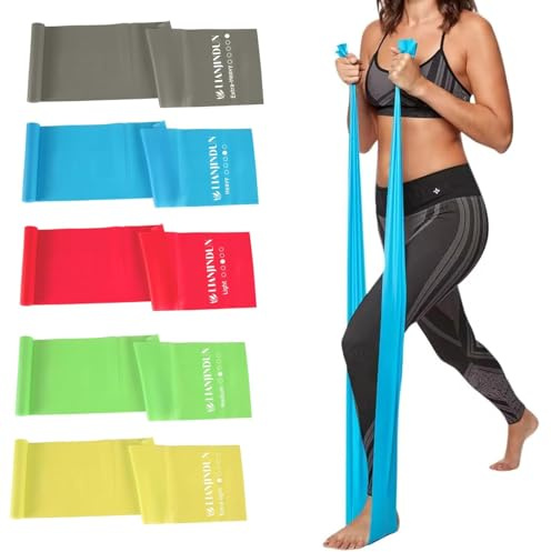 Lianjindun 5 Pcs Professional Resistance Bands. Latex-Free, Pilates Band, Work Out Bands, Stretch Bands for Working Out Women or Men, Exercise Bands Set for Pilates, Physical Therapy, Yoga