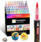 Pinselspitze Acrylfarbe Stifte-60 Farben Acrylfarbe Marker Kalligraphie Kunst Marker ostereier zum bemalen für Kartenherstellung, Rock Malerei, Stein, Keramik, Glas, Holz, Leinwand, Metall