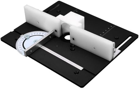 Oberfräsen-Hebesystem, Vollständiges Installationsset, Aluminium-Holzbearbeitungseinsatz-Grundplatte für Oberfräsen-Tischkreissäge, Metall-Oberfräsen-Hebesystem-Kit (Schwarz)