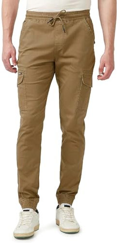 Buffalo David Bitton Herren Cargo Tom Hose, Dunkles Beige, Groß