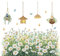 HIMKI Grüne Pflanzen Wandtattoo Hängende Pflanzen Blätter Wandsticker Sonnenblume Gänseblümchen Baum Blätter Fensterbilder für Wohnzimmer Schlafzimmer Kinderzimmer Bad Küche Wanddeko Fensterdeko (B)