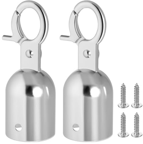 Angoily 2 Pièces Embout De Corde Pour Main Courante En Inoxydable Butée De Fin De Corde Pour Garde-Corps Accessoires Cordage Pour Terrasse Installation Facile Sans Outil