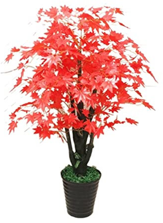 Kunstpflanze Künstliche Baum-Fall-Pflanze Gefälschte Rotahorn-Pflanze Büsche Faux Outdoor Große Kunstpflanze Für Home Office Decor Indoor Künstliche Pflanzen (Color : C-160cm)