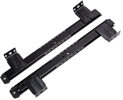 Sharplace Rails Rack Set Under Desk Slider Track Ball Bearing Slides Hardware Multipurpose Home Adjustable Office Keyboard Tray Slides, Black