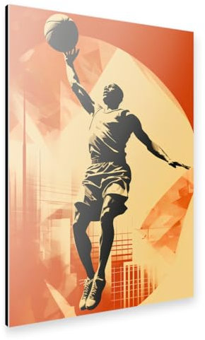 artboxONE Alu-Print 90x60 cm Basketball Vintage Retro von Künstler Mateo