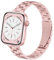 Lenrao Correas compatibles con Apple Watch de 44 mm para mujer, metal oro rosa para Apple Watch Band de 38 mm, 41 mm, 44 mm, 45 mm, 46 mm, correa fina de acero inoxidable para Apple Watch Series 10, 9