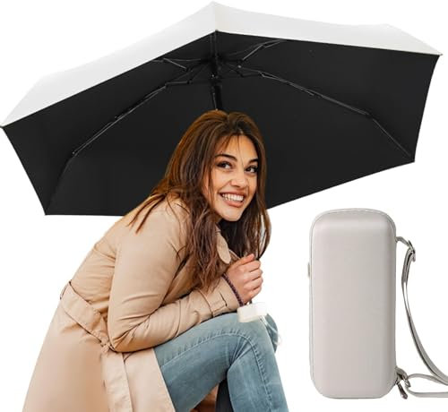 sombrilla para exteriores, sombrilla portátil - Paraguas de viaje pequeño Upf 50+,Paraguas de protección contra la lluvia y el sol al aire libre, miniparaguas impermeable y de viaje de 35 pulgada