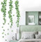 Hanging Ivy Wall Stickers for Bedroom: Peel and Stick Leaves Green Vine Tree Leaf Wall Decals - Living Room Bathroom Kitchen Office Nursery
