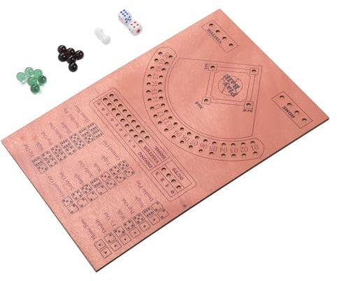 Baseball-Würfel-Brettspiel, Lustiges Baseball-Kampf-Tischspiel aus Holz mit Würfeln und Murmeln Kinder und Erwachsene, Familienfeiern, Urlaubstreffen