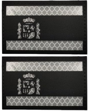 España Parche Reflectante Infrarrojo Con Bandera Española, Insignia De Identificación Moral Militar De Camuflaje De Nailon, Adecuado Para Chalecos Y Cascos Tácticos, Con Hook And Loop