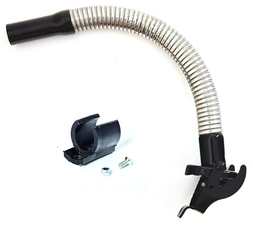 BW Bec verseur flexible pour bidon de carburant en métal 5/5 l Tuyau flexible de 25 mm pour carburant diesel avec support pour bidon de 5 l Noir RAL 9005 Fabriqué en Europe