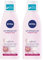 NIVEA Lait Démaquillant Visage & Yeux (1 x 200 ml), lait démaquillant yeux, nettoyant visage enrichi en Camomille naturelle & Hydramine, soin visage hydratant femme tous types de peaux (Lot de 2)