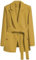 Pegsmio Blazer da donna primavera autunno cravatta up giacca slim fit elegante top outwear ufficio blazer, Giallo limone, S