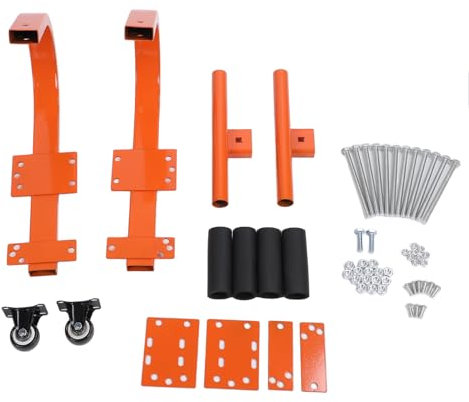 Roof Ladder Hook Kit, Heavy Duty Steel Ladder Stabiliser Ladder Roof Hook with Wheels, Ladder Stand Off with Rubber Grip T Bar for Damage Prevention, Roof Ridge Extension